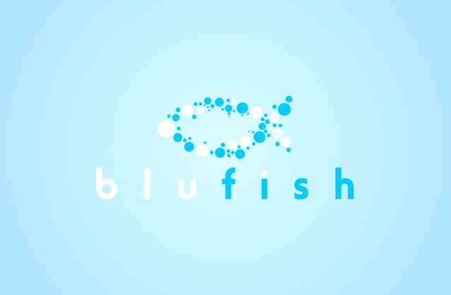 Blue fish logo, Water logo