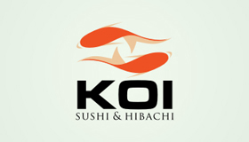 Modern style japanese restaurant, Koi logo