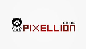 lion logo, pixel logo design