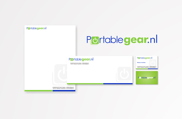 Portable device info website logo, Power logo design